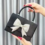SHEIN New Black Bowknot Wrist Bag/Handbag/Evening Bag/Clutch Bag/Diamond Bowknot Fashionable Bag