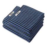 Tekla - Terry Towel - Striped - Blue Black 50x90 - Handdukar och badlakan