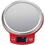 Red Kitchen Food Scale 3Kg Hanging Digital Electronic Scale with Backlight Cooking Food Baking Weighing Balance Gram Scale Durable ()