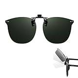 LVIOE Solglasögon med klämma – unisex flip-up-klämma stil solglasögon för glasögon utomhus/körning/fiske, Flip grön
