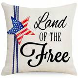 SHEIN A Square Pillowcase In Memory Of Independent Freedom With Printed Stripes Home Textile Decorative Cushion Cover (Pillow Core Not Included)