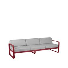 Fermob Bellevie soffa 3-sits chili-flannel grey dyna