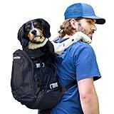 K9 Sportväska | Hundbärarryggsäck för små och medelstora husdjur | Justerbar ryggsäck för hundar med framåtvänd | helt ventilerad | Veterinärgodkänd (liten, Air Plus – Jet svart)