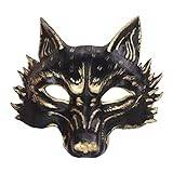 Paowsietiviity halloween vargmask vuxen skrämmande varulvsmask för maskerad karneval fest, svart