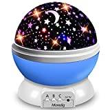 Moredig Nattlampa för babystjärna, 360° rotation baby nattlampa projektor för barn med 8 belysningslägen julgåvor för baby – blå