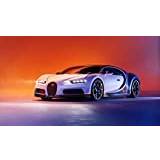 Bugatti Chiron 6 – filmaffisch – bästa konsttryck reproduktion, högkvalitativ väggdekoration, present, A0Canvas (102/76 cm) – spänd, klar att hänga upp