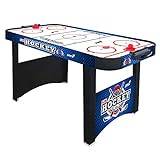 Sport One Air Hockey Arena elektriskt bordsspel med stödben, 2 paddlar och 2 puckar ingår, 121 x 60 x 76 cm, blå