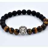 Armband "Buddha -Lion" -Svart/Brun/Silver