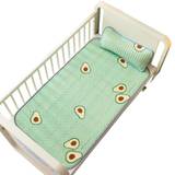 Nyfödd baby cool matta, spädbarn madrass, lock för sommaren sängkläder set - Sky Blue - with pillow
