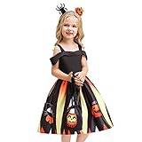 Pumpa Halloween Klänning - Princess Festklänningar Cosplay Outfit - Tutu-klänning med tillbehör, lyxiga Halloween-utklädningspresenter för flickor 3-10 Fivetoo