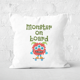 Monster On Board Square Cushion - 50x50cm - Soft Touch