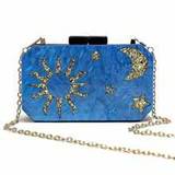 Blue Acrylic Clutch With Sun Stars Moon Patterns For Women Blue Evening  Bag For Dinner Wedding Party, Perfect Gift