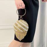 SHEIN Glitter Bling,Shiny Glamorous Sequin, Tassel & Pearl Decor Round Ball Clutch Bag For Evening Party ,Evening Clutch For Girl,Woman,For Female Perfect F