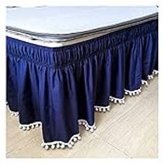 Sängkjol, kapplakan dubbelsäng kjol omsvept elastisk sängkappa utan sängyta tvilling/full/drottning/king size höjd 40 cm sängkjolar (färg: blå, storlek: 2 x örngott 50 x 70)