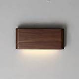 Square Solid Wood Walls Sconce Modern Bedroom Walnut Wall Lamp Reading Wall Sconce for Indoor Decor Headboard Wall Mount Lighting for Living Room Hallway Decor Lamp, B (Color : B) Lofty