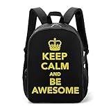 'Keep Calm And Be Awesome' lätt ryggsäck resa laptopväska ledig dagväska för män kvinnor