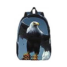 Eagle Under The Stars kanvas duffelväska med stor kapacitet med justerbara axelremmar för skola utomhussport, Svart, S