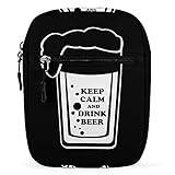 Keep Calm And Drink Beer Mini Crossbody Väska Unisex Anti-Stöld Sidoaxelväskor Resa Liten Kurirväska
