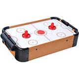 WIN.MAX Mini lufthockeybord med tillbehör, airhockeybord, spelplan, puckar, puscher och målräknare, bordsspel för stort och litet trä