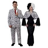 Par dalmatiner halloween maskeradkostymer - hans och hennes T.V. Filmkaraktärskostymer (herrar: Liten - Kvinnor: Liten)