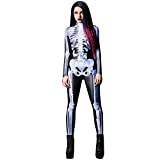 3 Pcs Halloween Skelettdräkt, 3D Skelett kostymer för män Kvinnor Halloween Dress Up, 3D-grafik Halloween Skull Cosplay Skeletttillbehör Loandicy