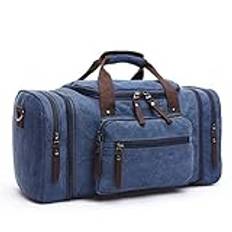 HJGTTTBN Man väska Canvas Travel Duffle Bag Large Capacity Travel Bag Travel Tote Bag (Color : Dark blue)