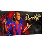 Magic Canvas Art - Bilder fotboll sport Ronaldinho duk 1 del högkvalitativt konsttryck moderna väggbilder väggdekoration design vägg bild – A3741, storlek: 40 x 30 cm
