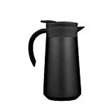 BOHORIA® Vakuumkanna | termoskanna | kanna för kaffe, te och vatten | rostfritt stål | Quick Tip-stängning | 0,8 liter (svart)