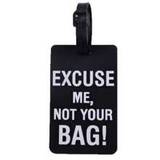 1pc New 3D English Letters "EXCUSE" Luggage Tag, PVC Soft Rubber Tag For Suitcases And Travel Bags, Creative Card Holder For Identification And Anti-L