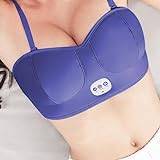 Bröstmassageapparat, 3 lägen elektrisk bröstmassageapparat intelligent värmevibration, elektrisk massage-bh för svullnad av bröstet (lila)