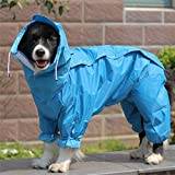 Big Dog Hooded Waterproof Raincoat Reflective Waterproof Windproof Dog Coat Jumpsuit Hundkläder Valp Raincoat Hoodie Jacket