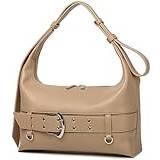 Canvas och PU ryggsäck handväska för kvinnor axelväska med dragkedja justerbar rem plånböcker och handväska, b