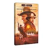 TARFIC Canvas bilder Movie Red River Classic Cover Film 02 Poster Dekoration del Soggiorno 40 x 60 cm Senza Cornice