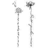 5 Pcs Herbal English Letter Lotus Temporary Tattoo Stickers För Män Och Kvinnor Örtbaserade Semi-Permanenta Armsimuleringstatueringar