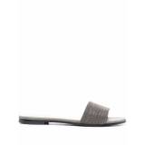 Fabiana Filippi - Eco sandaler med metallic klack - dam - läder/läder/läder/gummi/Ekologisk mässing - 41 - Grå