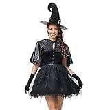 Halloween kostym kvinnor, stor storlek svart medeltida gotiska sexiga kläder vampyr djävul häxa ängel skinna maleficent kostymer vuxna kläder 3 delar klänning vingar hårsmycke svart 7 L
