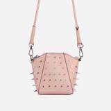 Storm Studded Detail Cross Body Bag In Nude Faux Leather,, Nude