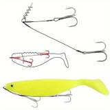 Pike Fishing Rig, Sharp High-carbon Steel Treble Hooks For Soft Lure, Bass Fishing Tackle