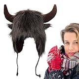 Vattenbuffelhatt | Plyschhornsmössa,Fluffy Ear Headwear för Halloween, present för män och kvinnor för Animal Cosplay Festival Temafest utomhusäventyr Botiniv