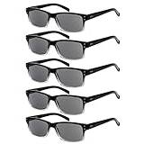 Eyekepper 5-pack vårgångjärn läsglasögon vintage läsare män kvinnor 0.75 Diopters 5pcs All Grey Lens