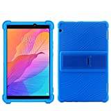 SsHhUu Huawei MediaPad T3 10 9.6 fodral, heltäckande skyddsfodral mjukt flexibelt chock gummiskal absorberande stativskydd för Huawei MediaPad T3 10 9,6 tum, blå
