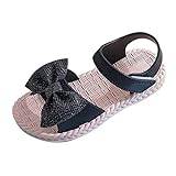 Sandaler pojkar 35 baby flicka Soild Bowknot Princress skor mjuk sula halkfri första Prewalker strandskor sandaler barn 37, svart, 29 EU
