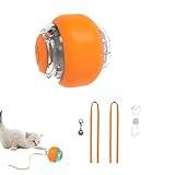 Smart Ball Cat Toy, Cat Toy Power Ball - Elektriska små orange inomhuskattbollar - Självrullande boll jagande leksak, interaktiv uppladdningsbar inomhus utomhus lek träningsleksaker för katter Sirseon