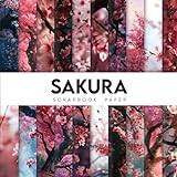 Sakura Scrapbook Paper: 20 Double Sided Japanese Themed Cherry Blossom Craft Paper For Gift Wrapping, Cutout & Collage and More - Pocketbok