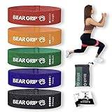BEAR GRIP mini tyg träning höftband cirkel - ben, glutes och armar träningsband med 5 olika motstånd Flerfärgad Mini bands