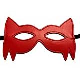 Unisex lack läder Batman Domina gotisk mask ögonmask venetiansk karneval boll färg röd