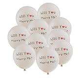 10 st röda hjärtan Marry Me ballonger – bröllopsförslag, äktenskapsdekoration, heliumkit