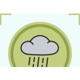 Rain cloud color icon. Vector