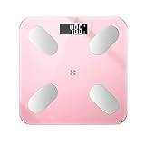 SSWERWEQ Vågar för kroppsvikt Bathroom Scales Smart Digital Fitness Body Fat Weight Balance Connect Smartphone USB Charge Electronic Scale Floor 180kg (Color : Pink)