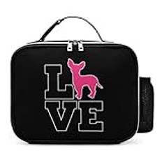 Chihuahua kärlek bärbara isolerade lunchväskor låda tygväska vuxna cool väska för män och kvinnor arbete picknick